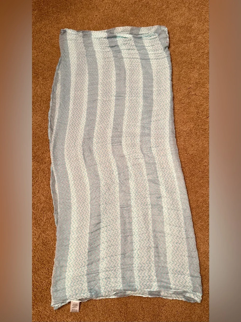 Xhilaration Light Blue and Gray Chevron Infinity Scarf - lightweight polyester
